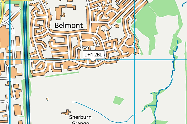 DH1 2BL map - OS VectorMap District (Ordnance Survey)