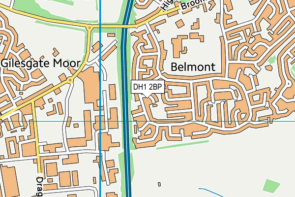DH1 2BP map - OS VectorMap District (Ordnance Survey)