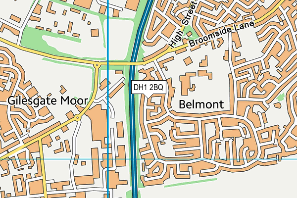 DH1 2BQ map - OS VectorMap District (Ordnance Survey)