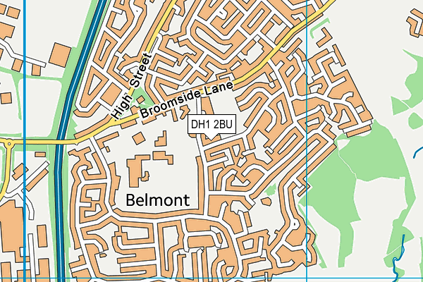 DH1 2BU map - OS VectorMap District (Ordnance Survey)