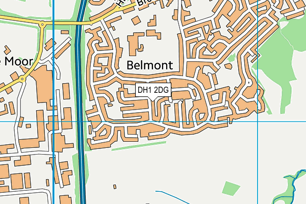 DH1 2DG map - OS VectorMap District (Ordnance Survey)