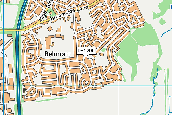 DH1 2DL map - OS VectorMap District (Ordnance Survey)