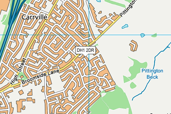 DH1 2DR map - OS VectorMap District (Ordnance Survey)