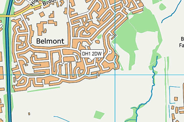 DH1 2DW map - OS VectorMap District (Ordnance Survey)