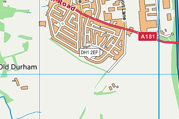 DH1 2EF map - OS VectorMap District (Ordnance Survey)
