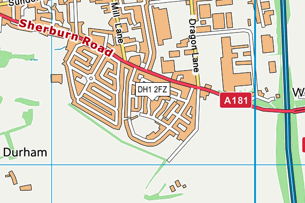 DH1 2FZ map - OS VectorMap District (Ordnance Survey)