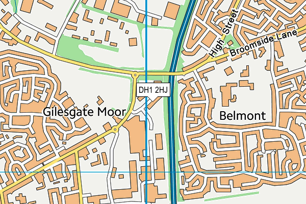 DH1 2HJ map - OS VectorMap District (Ordnance Survey)