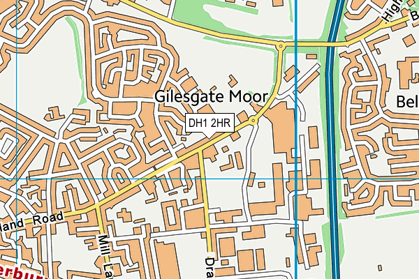 DH1 2HR map - OS VectorMap District (Ordnance Survey)