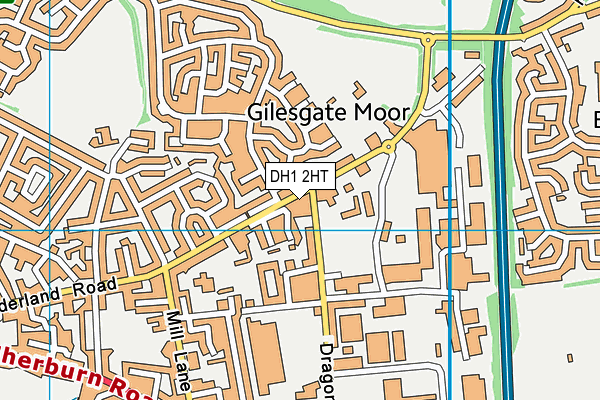 DH1 2HT map - OS VectorMap District (Ordnance Survey)