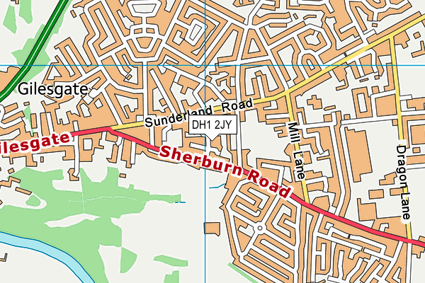 DH1 2JY map - OS VectorMap District (Ordnance Survey)