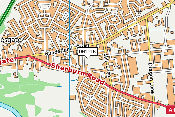 DH1 2LB map - OS VectorMap District (Ordnance Survey)