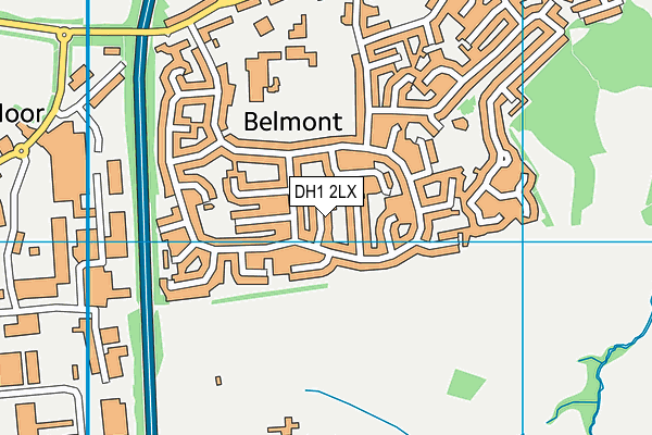 DH1 2LX map - OS VectorMap District (Ordnance Survey)