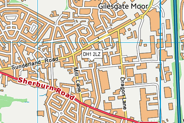 DH1 2LZ map - OS VectorMap District (Ordnance Survey)