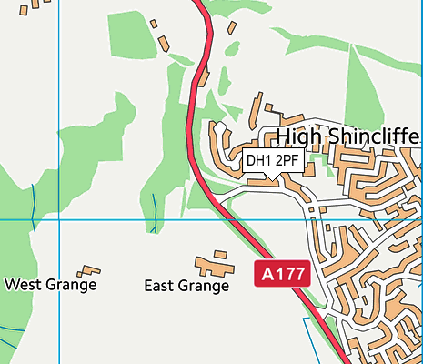 DH1 2PF map - OS VectorMap District (Ordnance Survey)