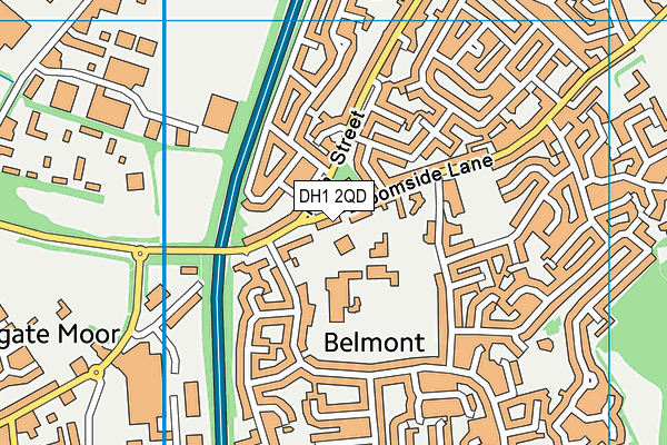 DH1 2QD map - OS VectorMap District (Ordnance Survey)