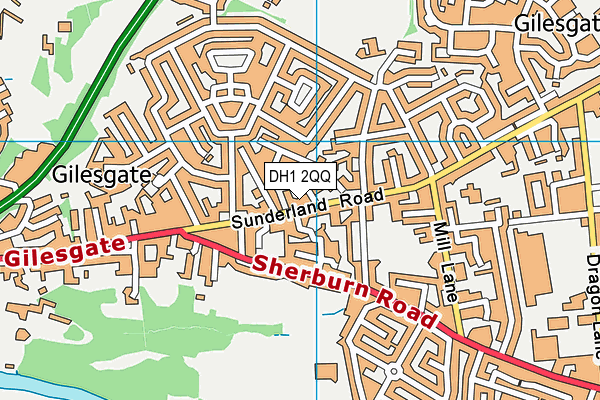 DH1 2QQ map - OS VectorMap District (Ordnance Survey)
