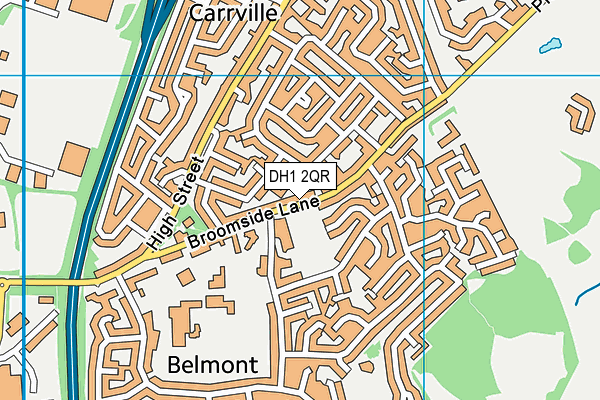 DH1 2QR map - OS VectorMap District (Ordnance Survey)