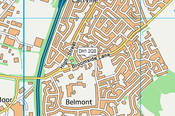 DH1 2QS map - OS VectorMap District (Ordnance Survey)