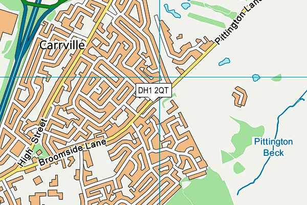DH1 2QT map - OS VectorMap District (Ordnance Survey)