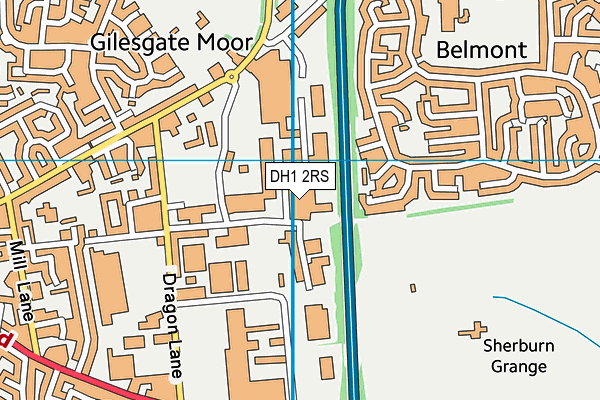 DH1 2RS map - OS VectorMap District (Ordnance Survey)