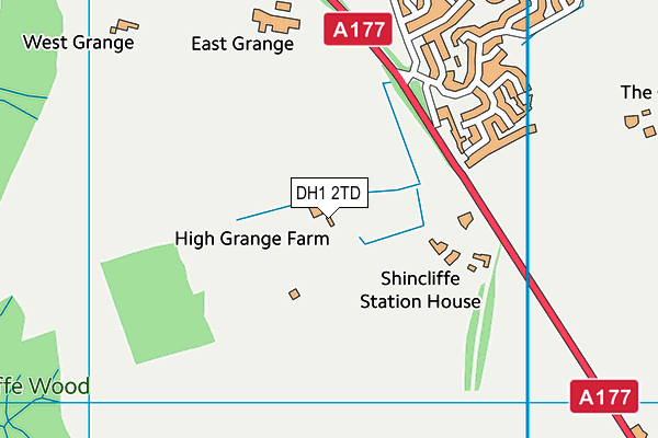 DH1 2TD map - OS VectorMap District (Ordnance Survey)