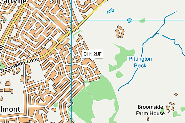 DH1 2UF map - OS VectorMap District (Ordnance Survey)