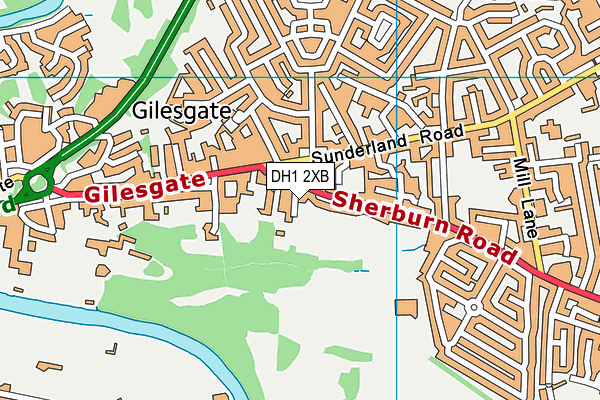 DH1 2XB map - OS VectorMap District (Ordnance Survey)