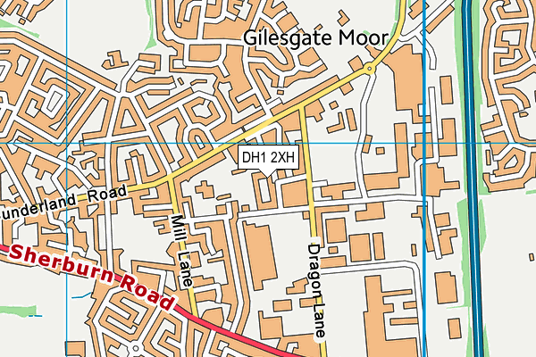 DH1 2XH map - OS VectorMap District (Ordnance Survey)