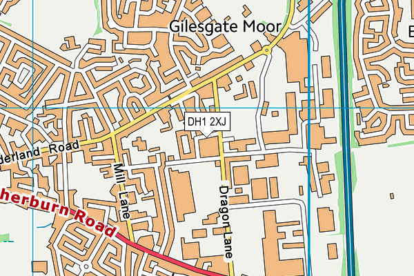 DH1 2XJ map - OS VectorMap District (Ordnance Survey)