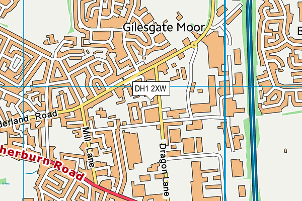 DH1 2XW map - OS VectorMap District (Ordnance Survey)