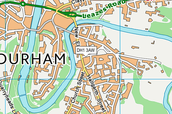 DH1 3AW map - OS VectorMap District (Ordnance Survey)
