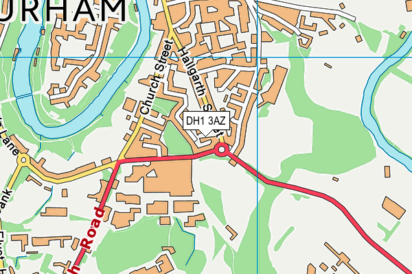 DH1 3AZ map - OS VectorMap District (Ordnance Survey)