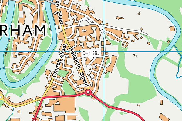 DH1 3BJ map - OS VectorMap District (Ordnance Survey)