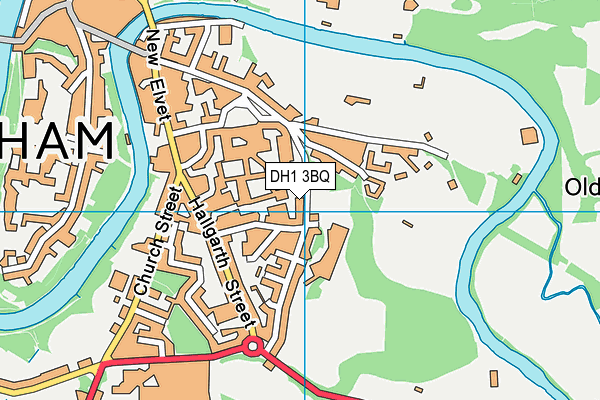 DH1 3BQ map - OS VectorMap District (Ordnance Survey)