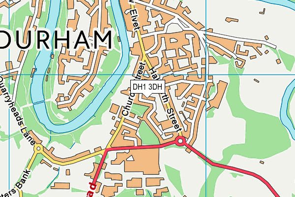 DH1 3DH map - OS VectorMap District (Ordnance Survey)