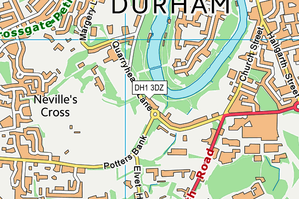 DH1 3DZ map - OS VectorMap District (Ordnance Survey)