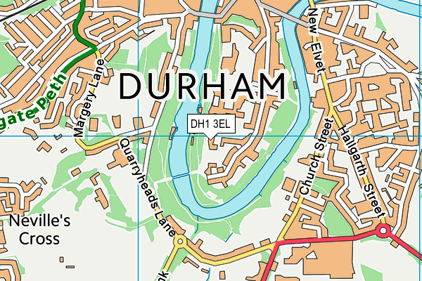 DH1 3EL map - OS VectorMap District (Ordnance Survey)