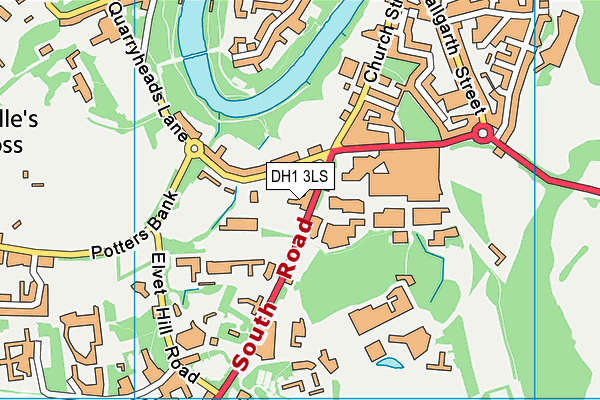 DH1 3LS map - OS VectorMap District (Ordnance Survey)