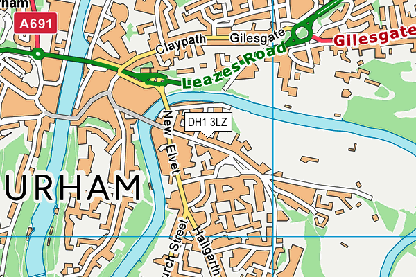 DH1 3LZ map - OS VectorMap District (Ordnance Survey)