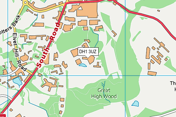 DH1 3UZ map - OS VectorMap District (Ordnance Survey)