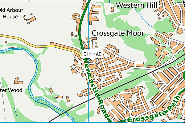 DH1 4AE map - OS VectorMap District (Ordnance Survey)