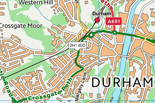 DH1 4DD map - OS VectorMap District (Ordnance Survey)