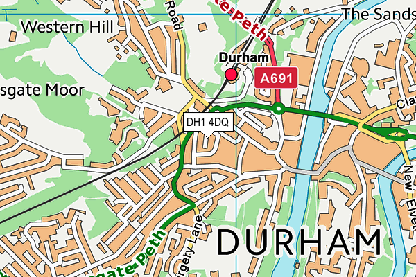 DH1 4DQ map - OS VectorMap District (Ordnance Survey)