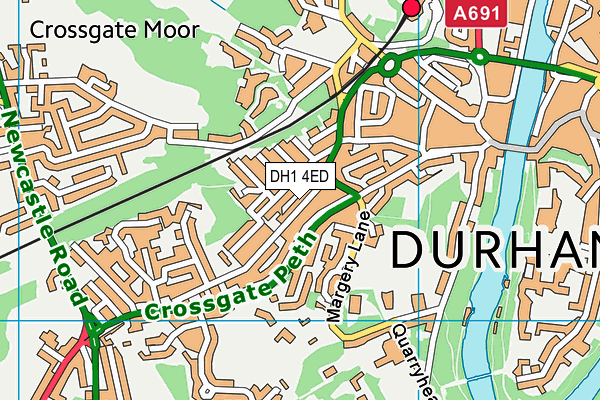 DH1 4ED map - OS VectorMap District (Ordnance Survey)