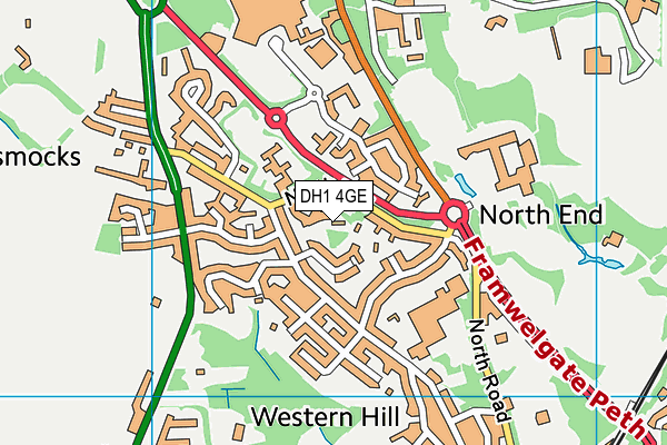 DH1 4GE map - OS VectorMap District (Ordnance Survey)