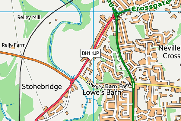 DH1 4JP map - OS VectorMap District (Ordnance Survey)