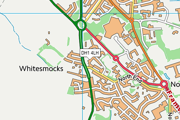 DH1 4LH map - OS VectorMap District (Ordnance Survey)