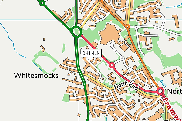 DH1 4LN map - OS VectorMap District (Ordnance Survey)