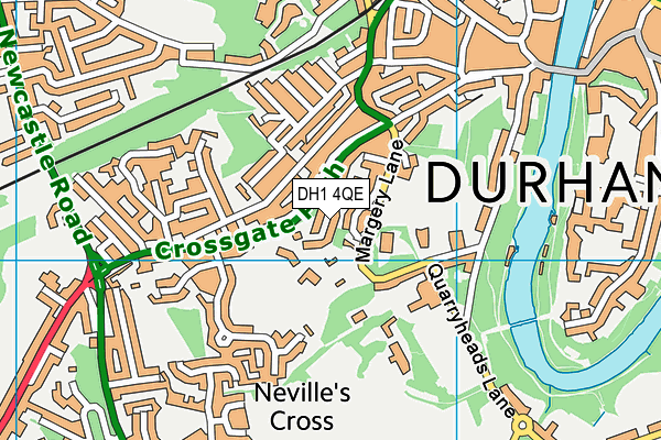 DH1 4QE map - OS VectorMap District (Ordnance Survey)