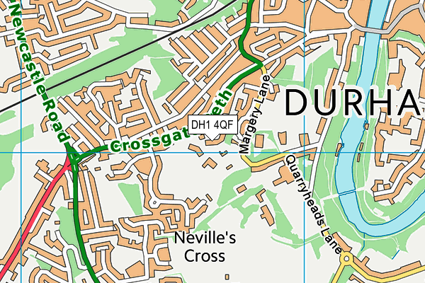 DH1 4QF map - OS VectorMap District (Ordnance Survey)